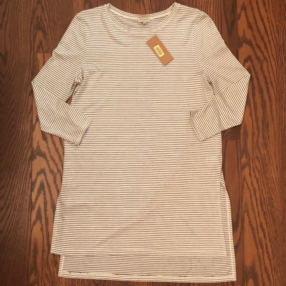 New with Tags! Cremieux High/Low Striped Top